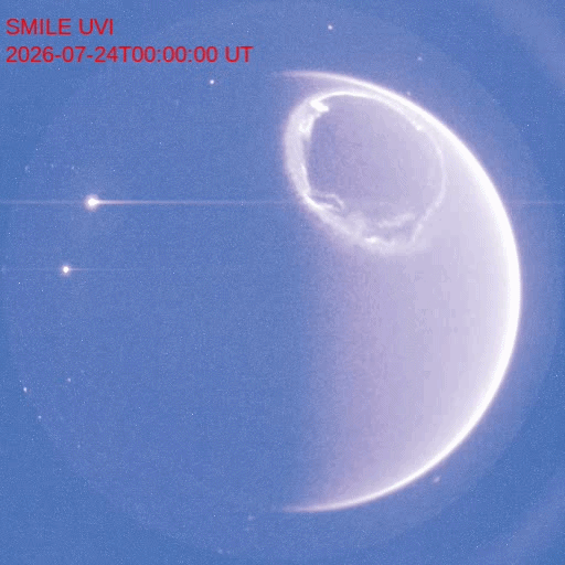 بیضی کامل یک شفق قطبی از فضا توسط smile